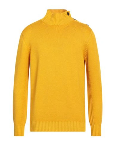 Shop Kangra Man Turtleneck Ocher Size 44 Wool In Yellow