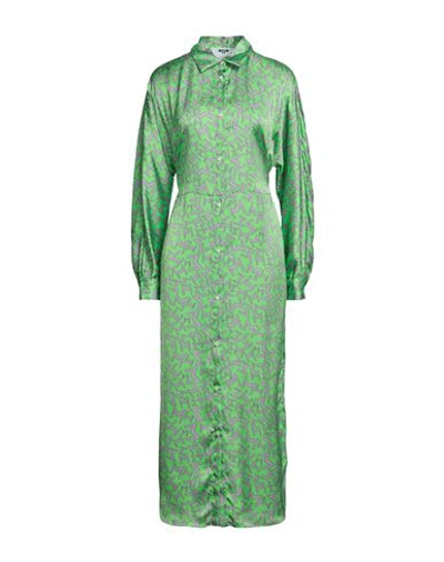 Shop Msgm Woman Maxi Dress Acid Green Size 6 Polyester