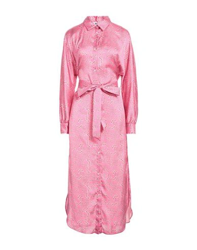 Msgm Woman Maxi Dress Pink Size 6 Polyester In Pink