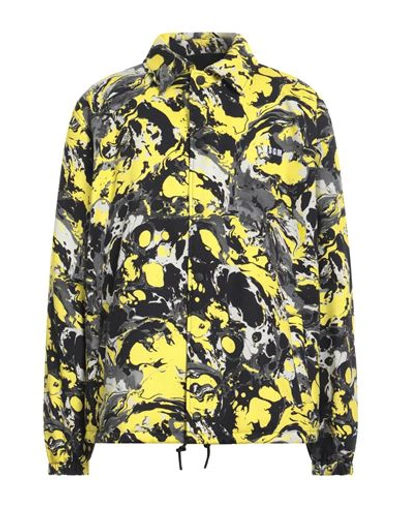 Shop Msgm Man Jacket Yellow Size 38 Cotton