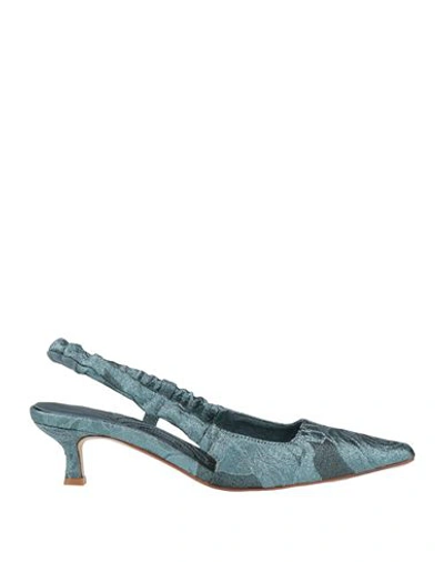 Shop Jeffrey Campbell Woman Pumps Slate Blue Size 7 Textile Fibers