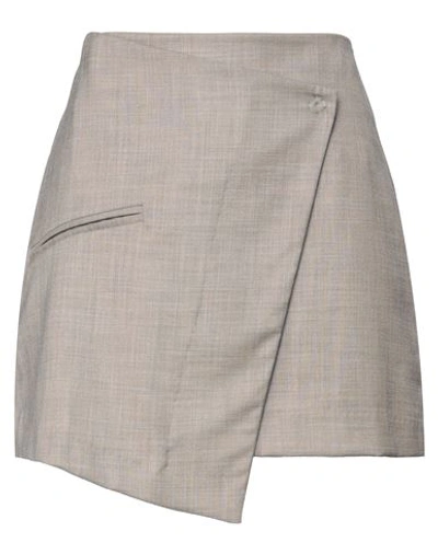 Shop Vicolo Woman Mini Skirt Dove Grey Size L Polyester, Viscose, Elastane