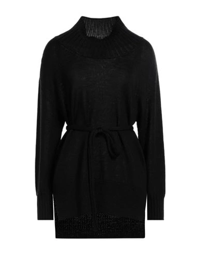 Alpha Studio Woman Turtleneck Black Size 12 Wool, Tencel In Black