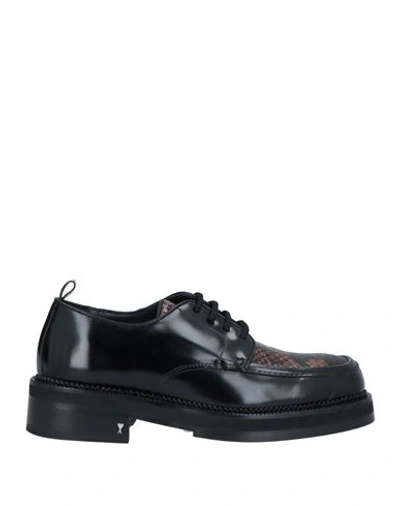 Shop Ami Alexandre Mattiussi Man Lace-up Shoes Black Size 8 Soft Leather