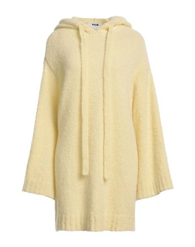 Msgm Woman Mini Dress Pastel Yellow Size M Virgin Wool, Polyamide In Yellow
