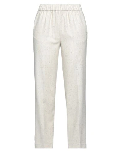 Shop Beatrice B Beatrice .b Woman Pants Cream Size 14 Viscose, Polyester, Wool, Polyamide, Silk In White