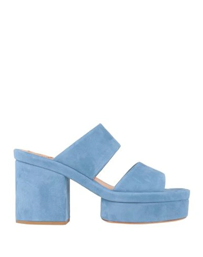 Shop Chloé Woman Sandals Pastel Blue Size 8 Soft Leather