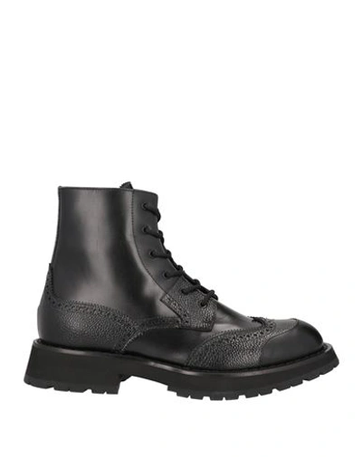 Shop Alexander Mcqueen Man Ankle Boots Black Size 9 Leather