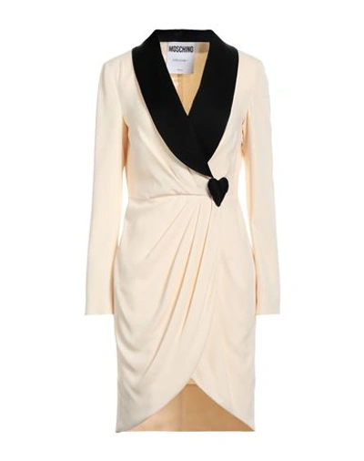 Shop Moschino Woman Mini Dress Cream Size 8 Acetate, Viscose In White