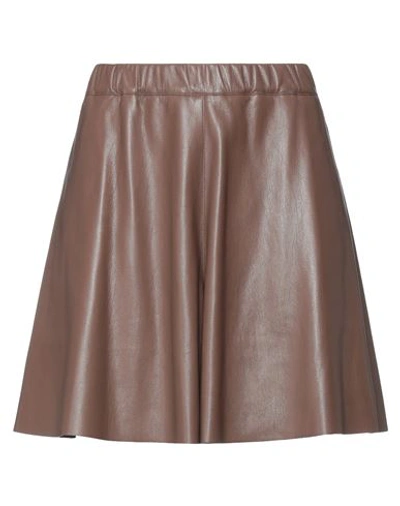 Shop Jucca Woman Shorts & Bermuda Shorts Cocoa Size 4 Polyester, Polyurethane In Brown