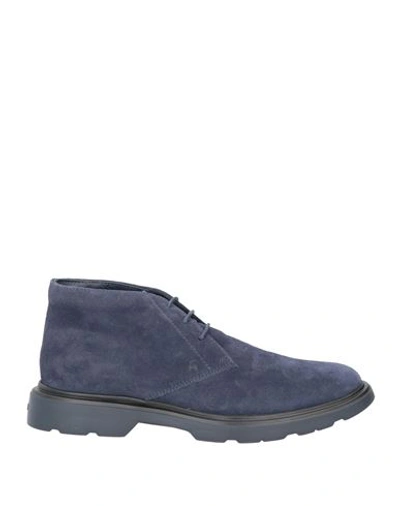 Shop Hogan Man Ankle Boots Navy Blue Size 8.5 Soft Leather