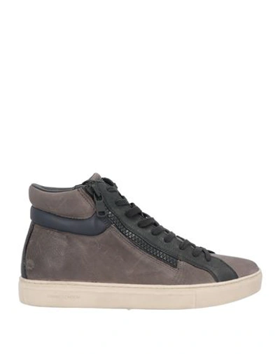 Crime London Man Sneakers Dove Grey Size 8 Soft Leather In Grey