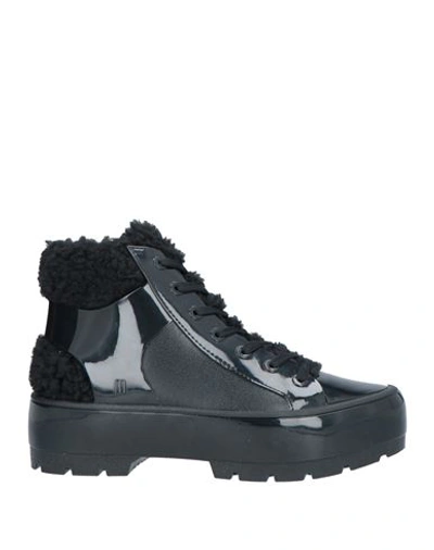 Shop Melissa Woman Ankle Boots Black Size 7 Synthetic Fibers, Textile Fibers
