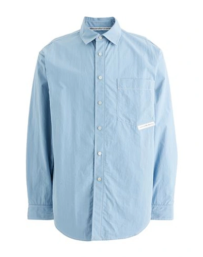 Shop Alexander Wang Man Shirt Light Blue Size S Nylon