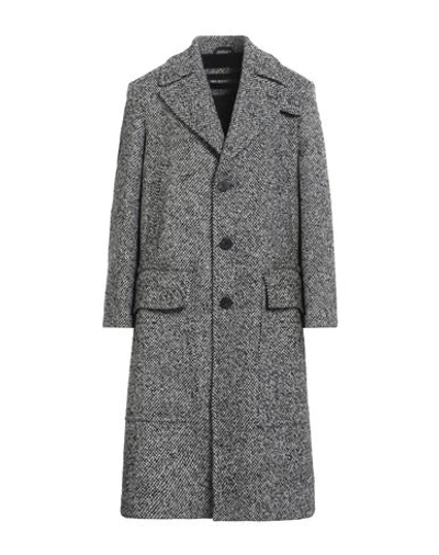 Shop Neil Barrett Man Coat Black Size 36 Acrylic, Wool, Polyester, Alpaca Wool, Cotton