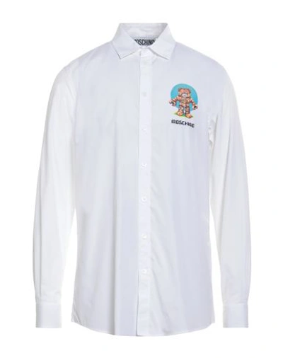 Moschino Man Shirt White Size 16 Cotton In White
