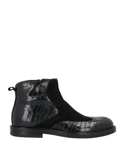 Giovanni Conti Man Ankle Boots Black Size 13 Soft Leather In Black