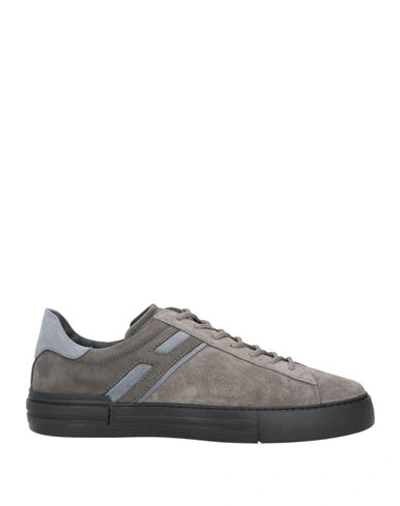 Hogan Man Sneakers Lead Size 11 Soft Leather In Grey