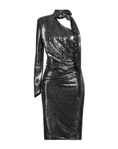 Shop Nineminutes Woman Midi Dress Silver Size 4 Polyamide, Metallic Fiber, Elastane