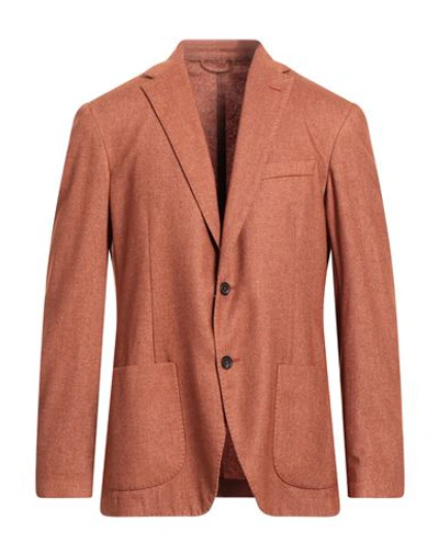 Shop Altea Man Blazer Rust Size 42 Cashmere, Polyester In Red