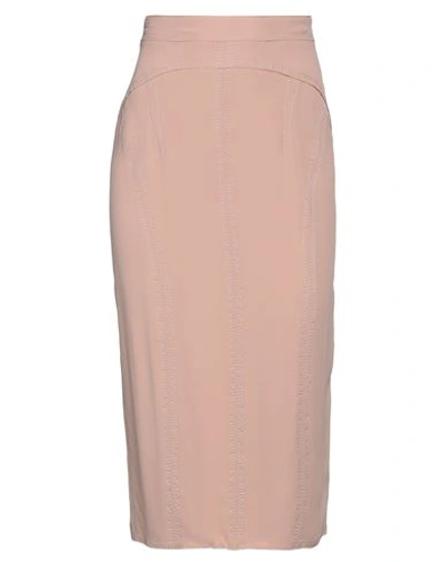 Shop N°21 Woman Midi Skirt Blush Size 6 Acetate, Silk In Pink