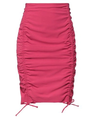 Dondup Woman Mini Skirt Magenta Size 6 Polyester, Virgin Wool, Elastane In Magenta