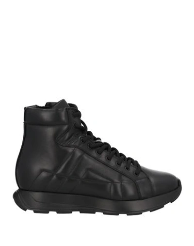 Shop Giovanni Conti Man Sneakers Black Size 8 Soft Leather