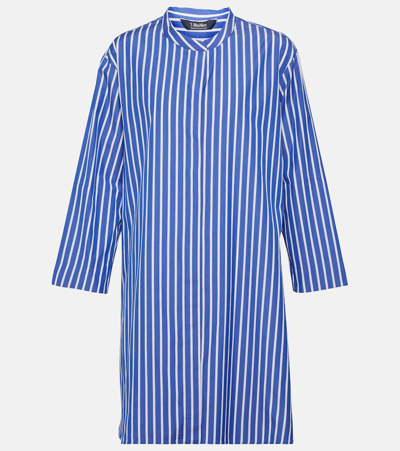 S Max Mara Rovigo Cotton Poplin Striped Long Shirt In Multicoloured