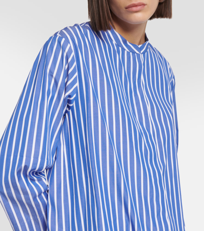 S Max Mara Rovigo Cotton Poplin Striped Long Shirt In Multicoloured