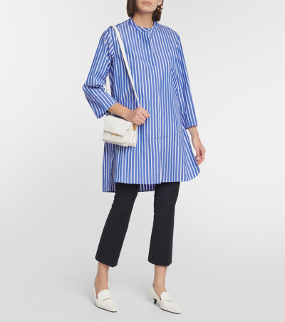 S Max Mara Rovigo Cotton Poplin Striped Long Shirt In Multicoloured