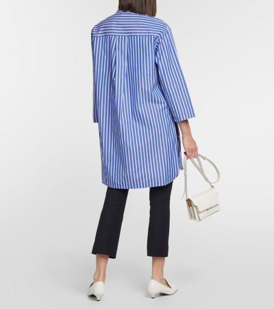 S Max Mara Rovigo Cotton Poplin Striped Long Shirt In Multicoloured