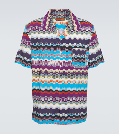 Shop Missoni Zig-zag Short-sleeved Shirt In Multicoloured