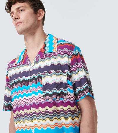 Shop Missoni Zig-zag Short-sleeved Shirt In Multicoloured