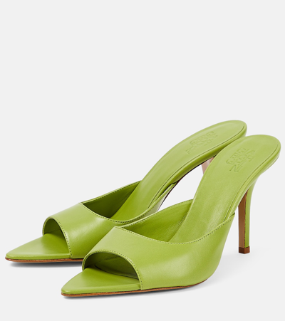 Gia Borghini Perni 04 Uni Leather Mules In Blue
