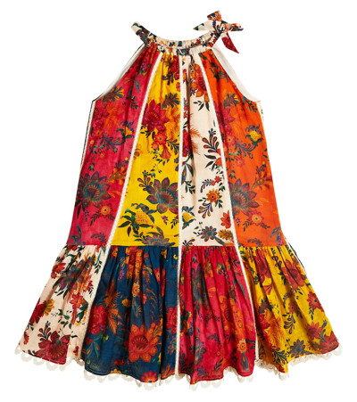 Shop Zimmermann Ginger Floral Cotton Dress In Multicoloured