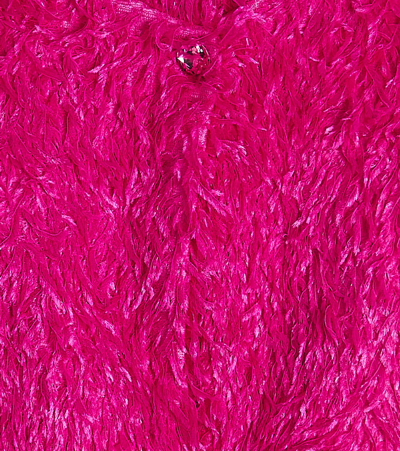 Shop Monnalisa Faux Feather Jacket In Pink