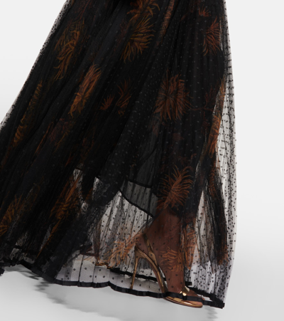 Shop Etro Layered Maxi Skirt In Black