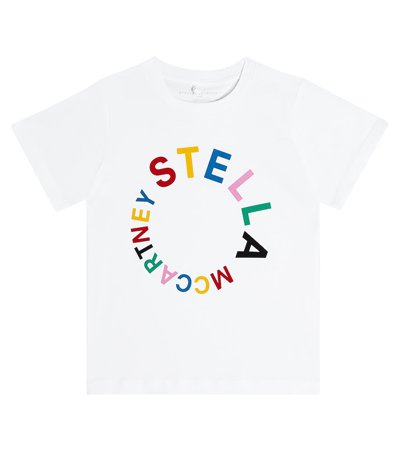 Shop Stella Mccartney Logo Cotton T-shirt In White