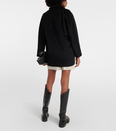 Shop Max Mara Rebus Wool And Cashmere Coat In Black