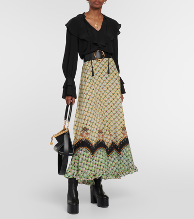 Etro Printed High-rise Maxi Skirt In Multicoloured