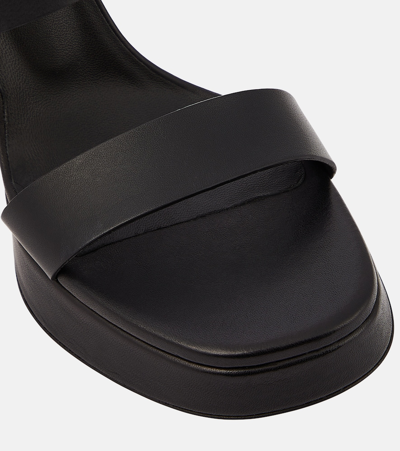 Shop Proenza Schouler Buckle Slide Leather Platform Mules In Beige