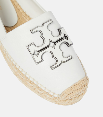 Shop Tory Burch Ines Leather Platform Espadrilles In White