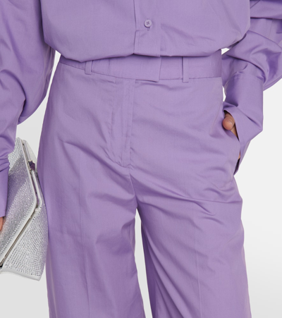 Shop Attico Jagger High-rise Wide-leg Pants In Purple