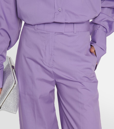 Attico High-waisted Straight-leg Trousers In Purple