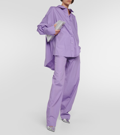 Attico High-waisted Straight-leg Trousers In Purple