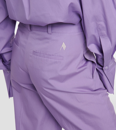 Attico High-waisted Straight-leg Trousers In Purple