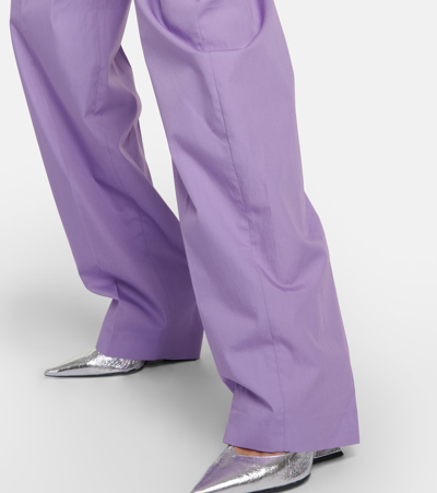 Attico High-waisted Straight-leg Trousers In Purple