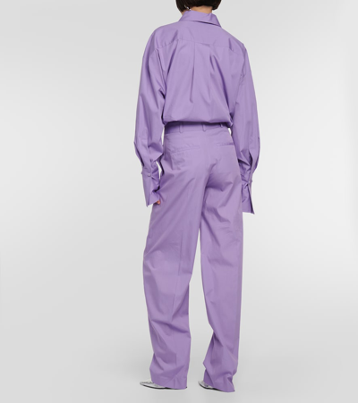 Attico High-waisted Straight-leg Trousers In Purple