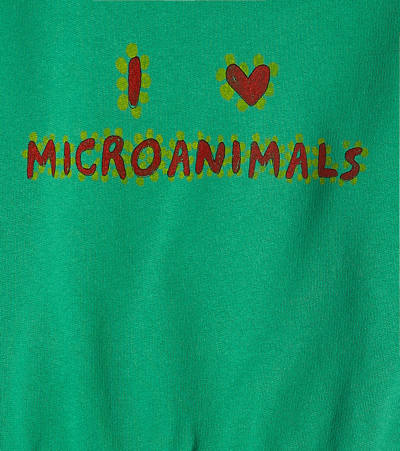The Animals Observatory Printed Cotton Crewneck Sweatshirt In Green