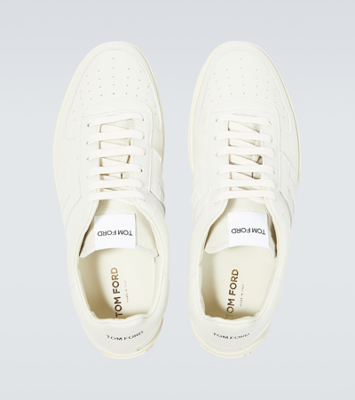 Shop Tom Ford Radcliffe Leather Sneakers In Neutrals